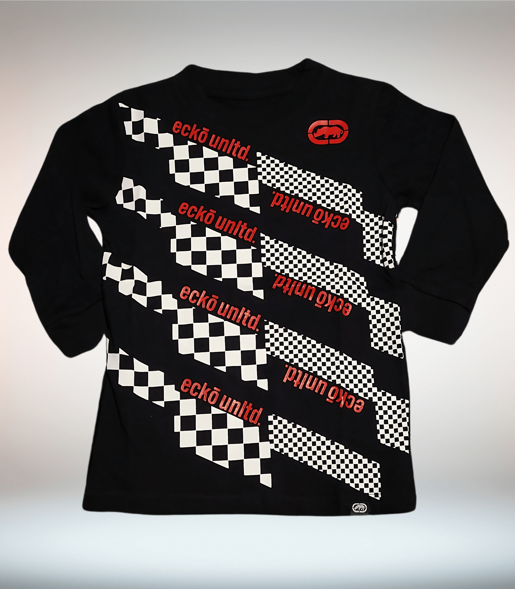 Ecko Unltd. Boys' Long Sleeve Checkered Graphic T-Shirt - Little Looms