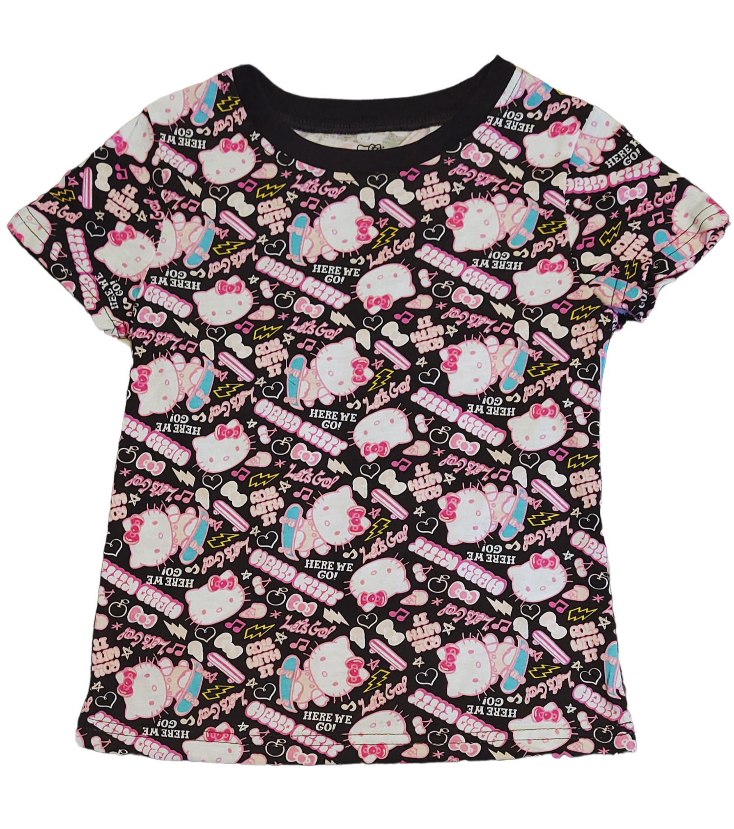 Licensed Hello Kitty "Let's Go!" All-Over Print Tee