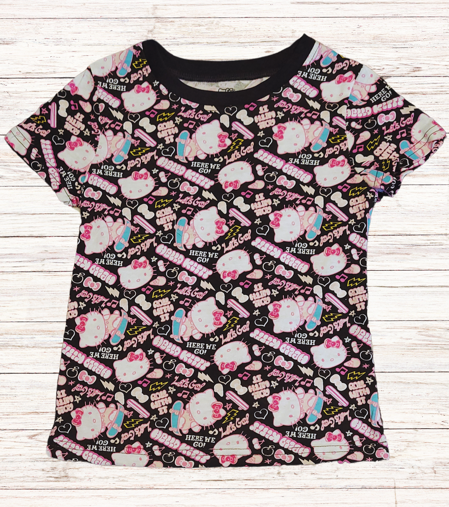 Licensed Hello Kitty "Let's Go!" All-Over Print Tee