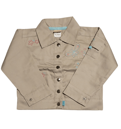 Butterfly Embroidered Button - Up Jacket – Toddler Girls' Stylish Cotton Jacket - Little Looms
