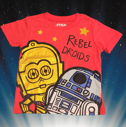 Star Wars "Rebel Droids" C - 3PO and R2 - D2 Toddler Boys Graphic Tee - Little Looms