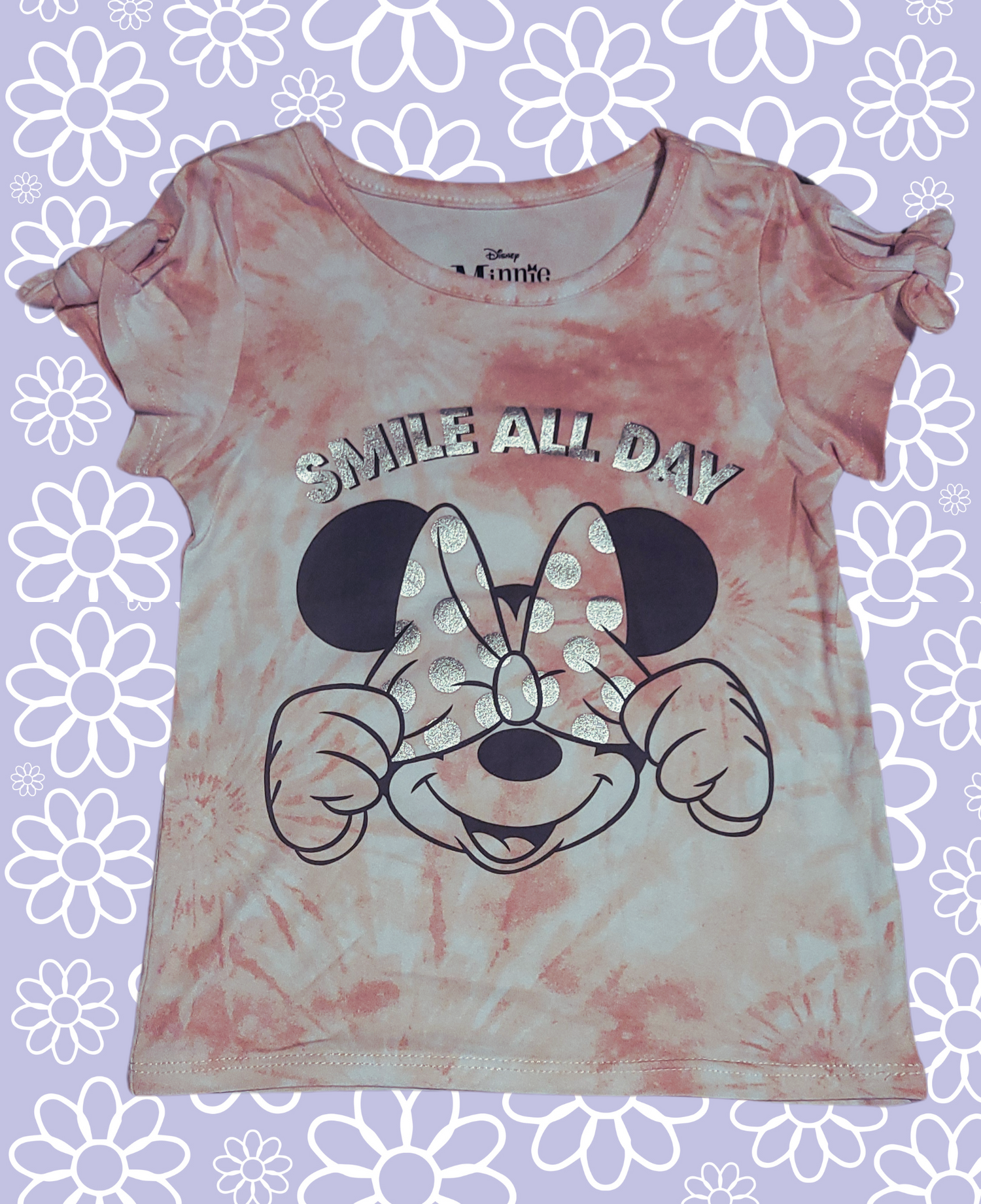 Licensed Disney Minnie Mouse "Smile All Day" Tie-Dye Toddler T-Shirt - 3T