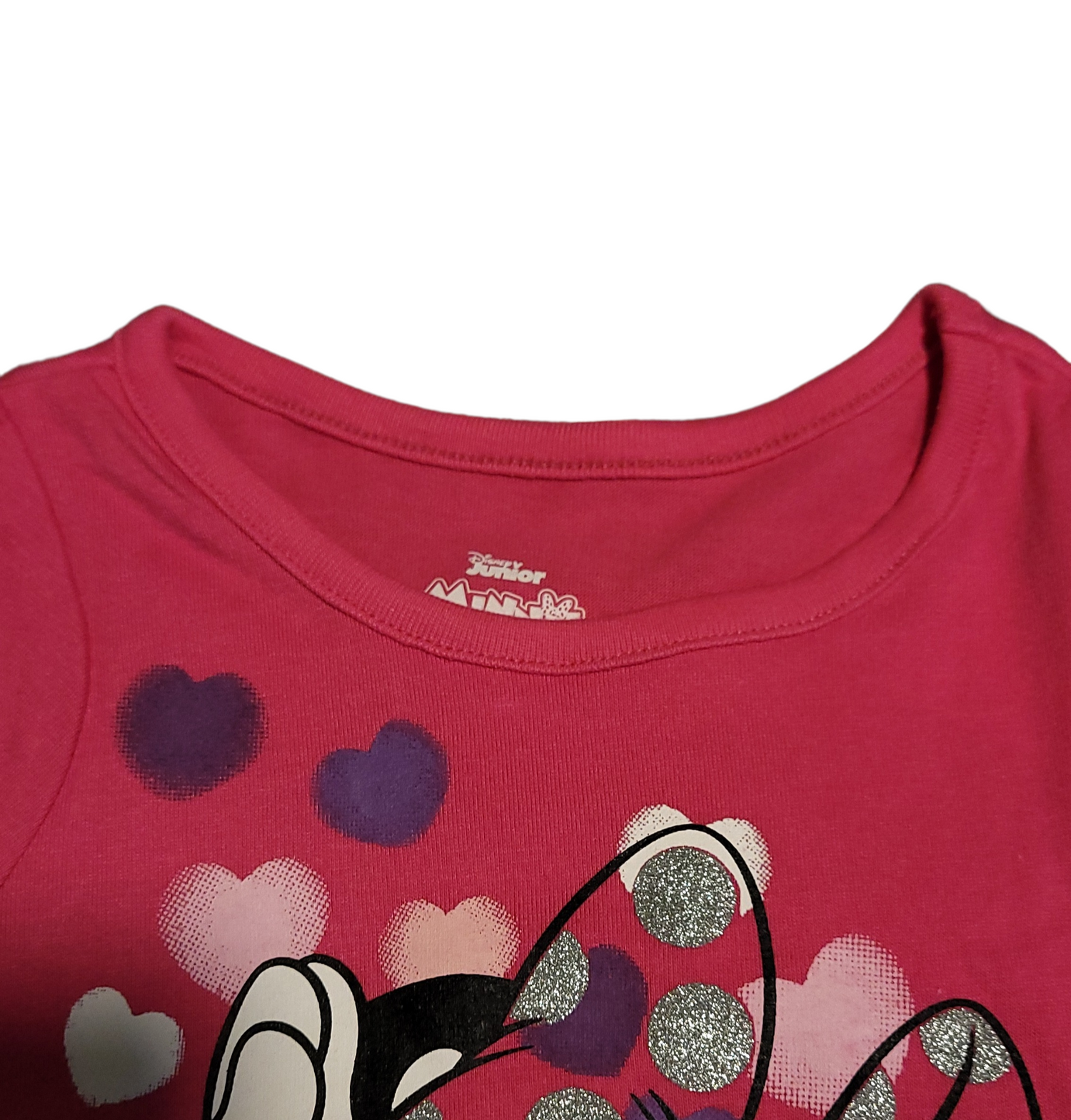 Licensed Disney Minnie Mouse Heart Print Toddler Girl T-Shirt - 2T