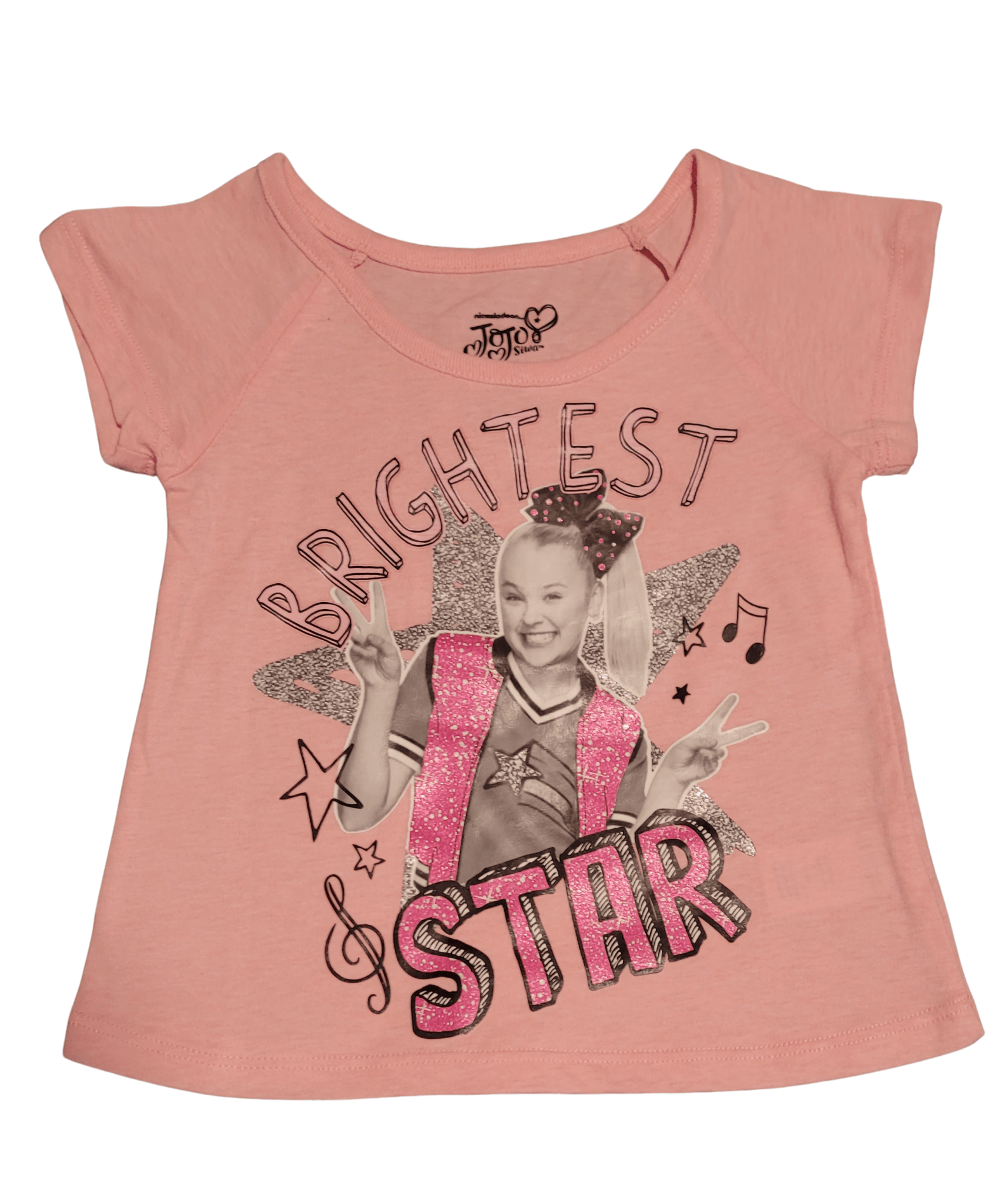 JoJo Siwa "Brightest Star" Glitter Graphic Toddler Girl Tee - Little Looms