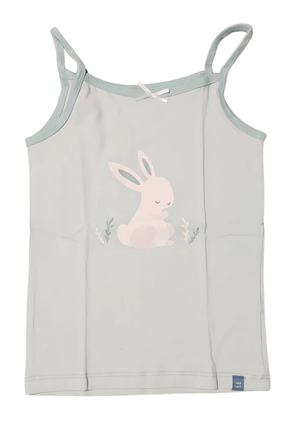 Girls' Bunny Graphic Cotton Tank Top | Blue Cami (4T–5T) - Little Looms