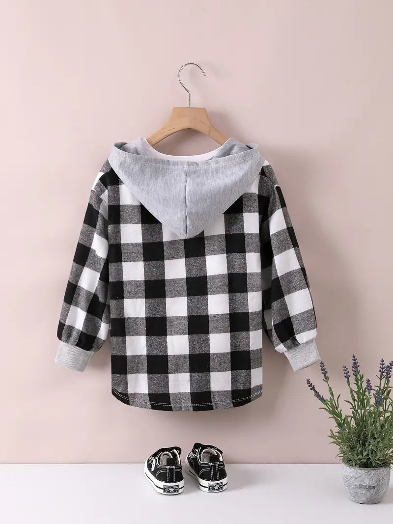 Hooded Plaid Toddler Overshirt