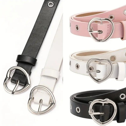 Heart Buckle PU Belt - Little Looms