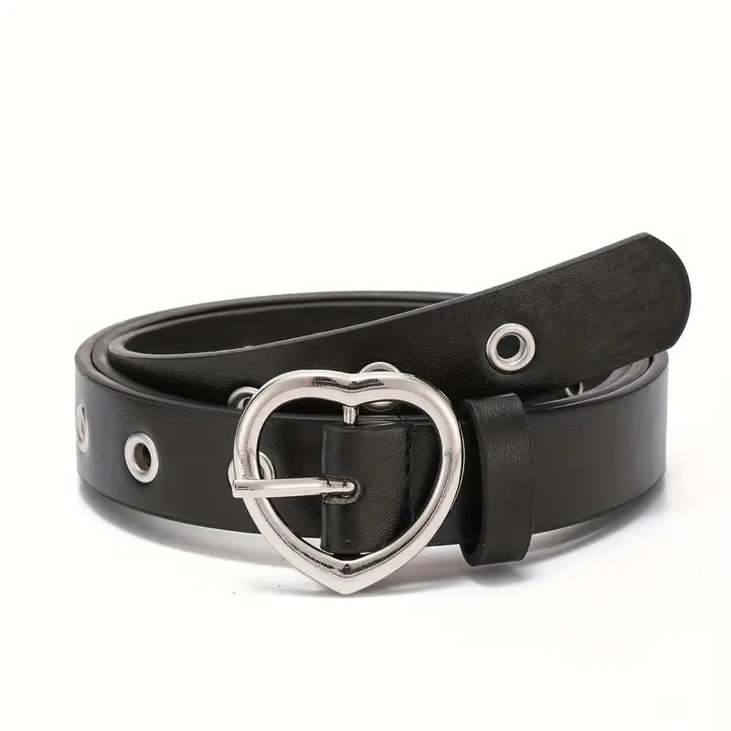 Heart Buckle PU Belt - Little Looms