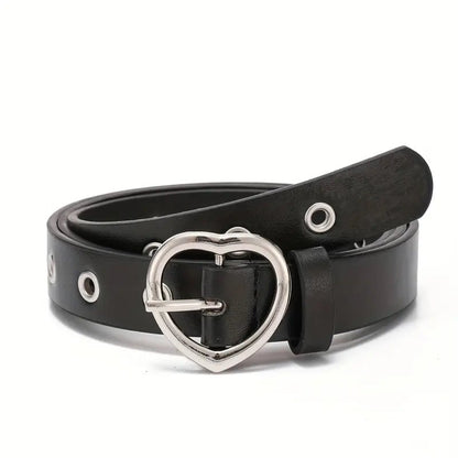 Heart Buckle PU Belt - Little Looms