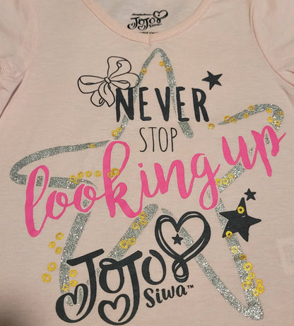JoJo Siwa "Never Stop Looking Up" Glitter Star Graphic Tee for Toddlers – 2T - Little Looms