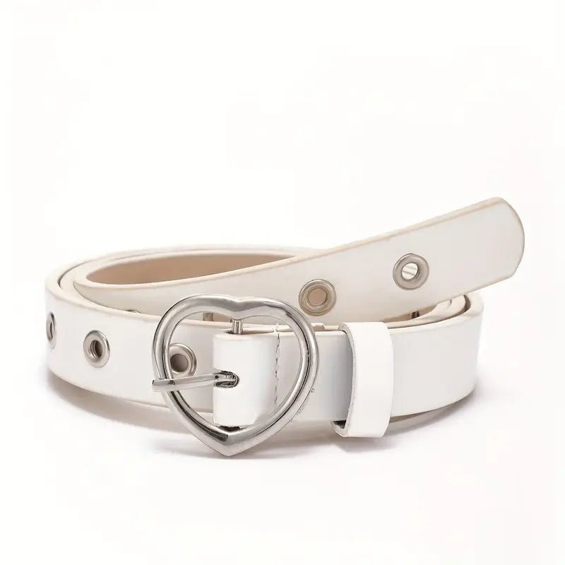 Heart Buckle PU Belt - Little Looms