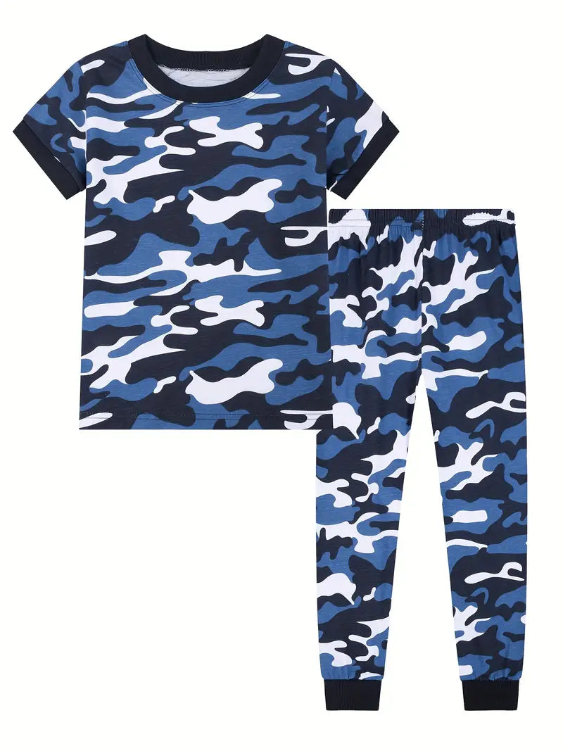 Blue Camo Toddler Boys 2-Piece Pajama Set