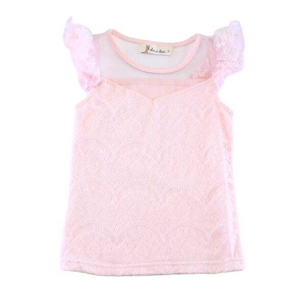 Lace & Mesh Ruffle Sleeve Tank - Little Looms