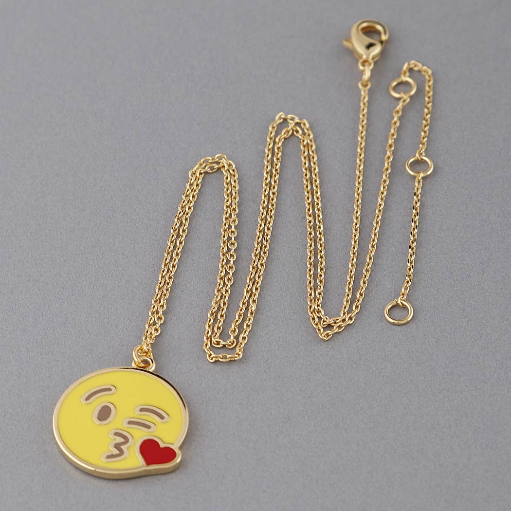 Kissing Face Emoji Necklace - Little Looms
