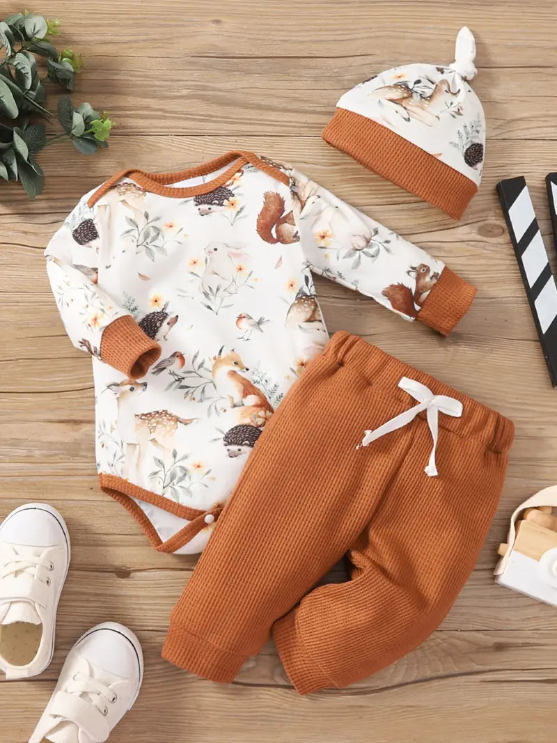 Woodland Friends 3-Piece Bodysuit Outfit Set