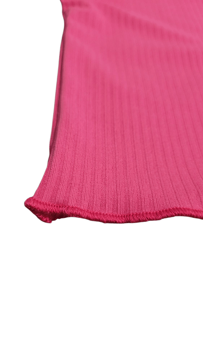 Girls Ribbed Lettuce Trim Tank Tops - Little Looms