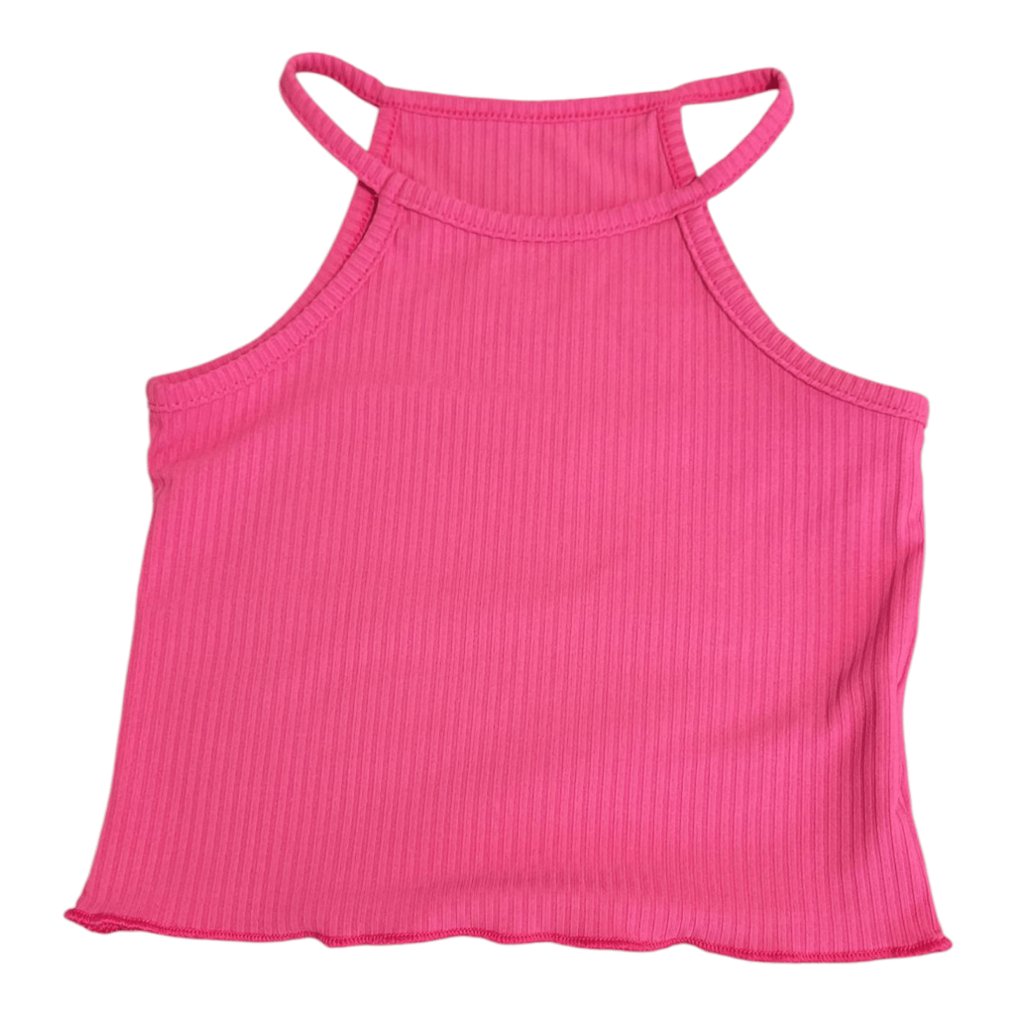 Girls Ribbed Lettuce Trim Tank Tops - Little Looms