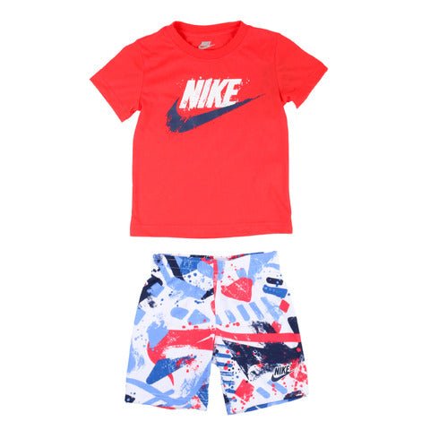 Nike Multicolor Red Boy's Graphic Short Set - Little Looms