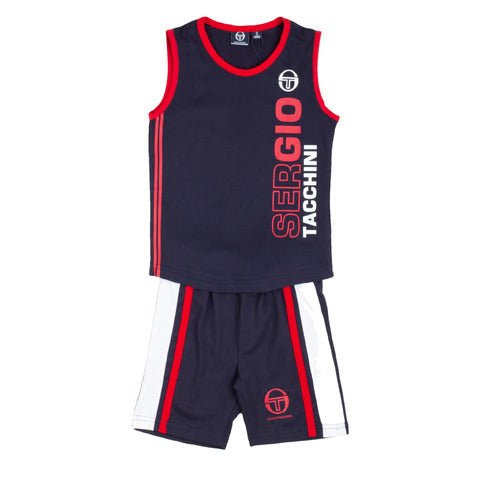 Sergio Tacchini Boys' Jogging Set – Navy Red Summer Edition - Little Looms