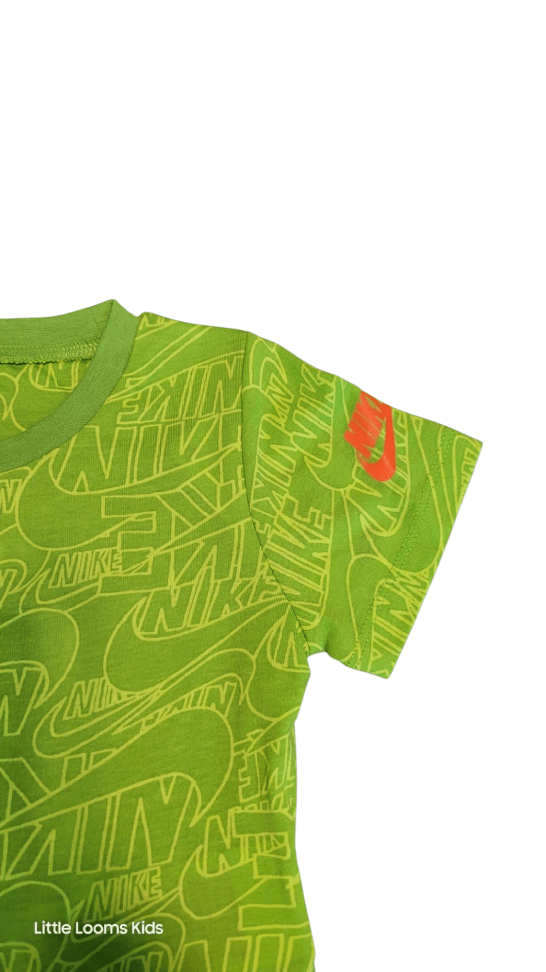 Nike Boys Lime Green Allover Logo Tee & Gray Shorts Set - Little Looms