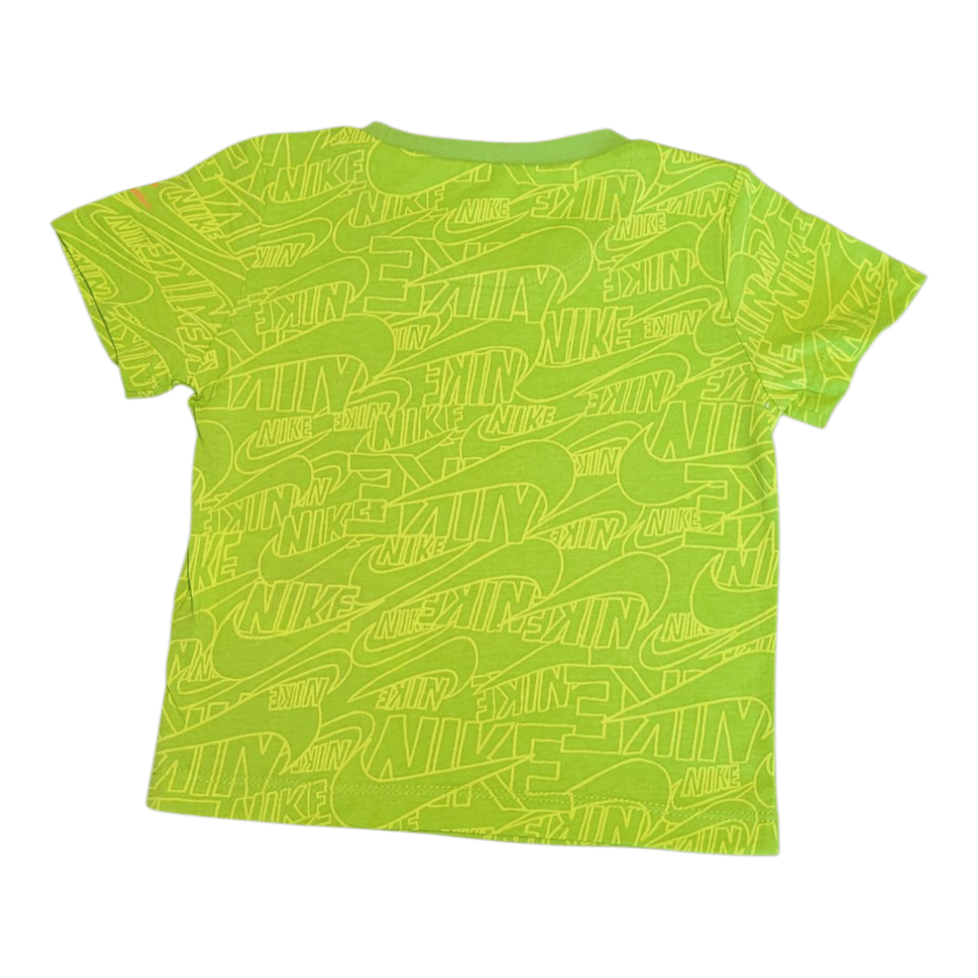 Nike Boys Lime Green Allover Logo Tee & Gray Shorts Set - Little Looms
