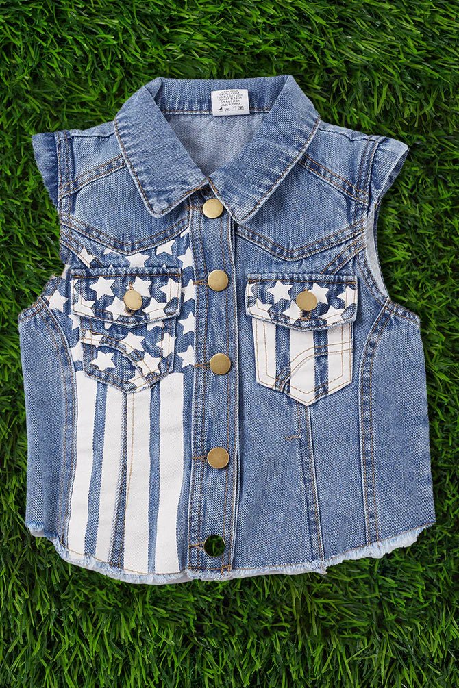 Patriotic Denim Vest for Kids - Little Looms