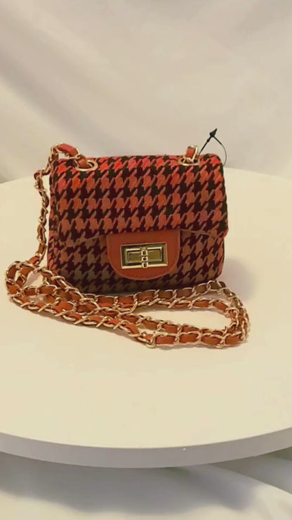 Tweed Houndstooth Mini Bag