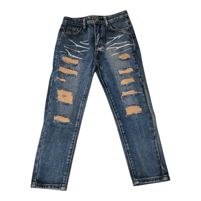 Boys’ Skinny Fit Distressed Denim Jeans – Low Waist, Cotton Blend - Little Looms