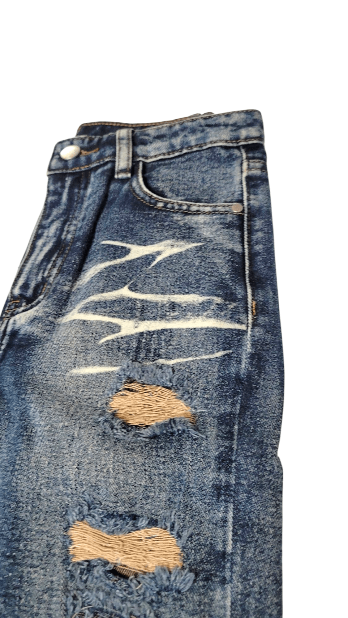 Boys’ Skinny Fit Distressed Denim Jeans – Low Waist, Cotton Blend - Little Looms