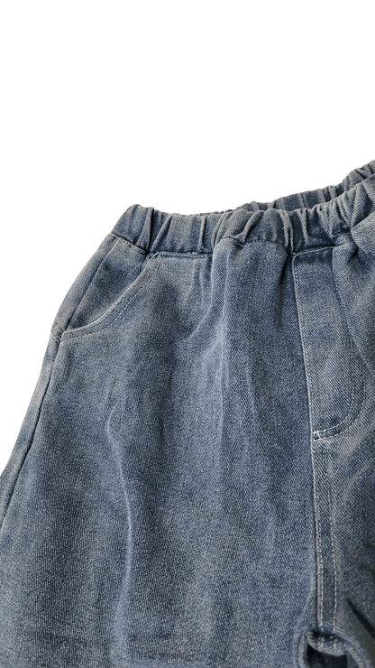 Toddler Boys' Wide Leg Solid Denim Jeans - Little Looms