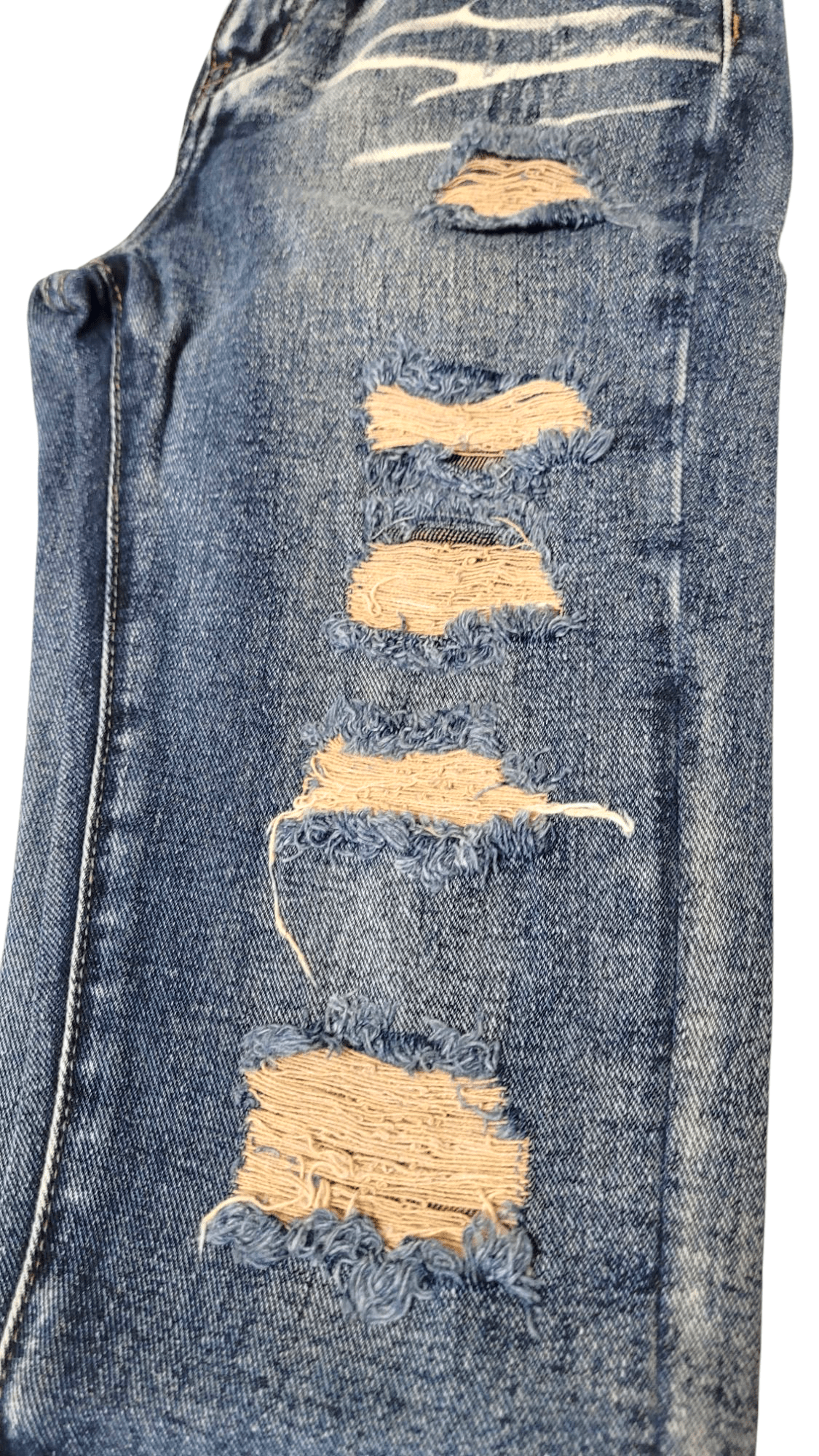 Boys’ Skinny Fit Distressed Denim Jeans – Low Waist, Cotton Blend - Little Looms
