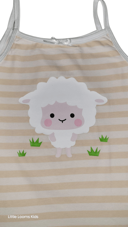 Striped Lamb Love Girls Cami Tank - Little Looms