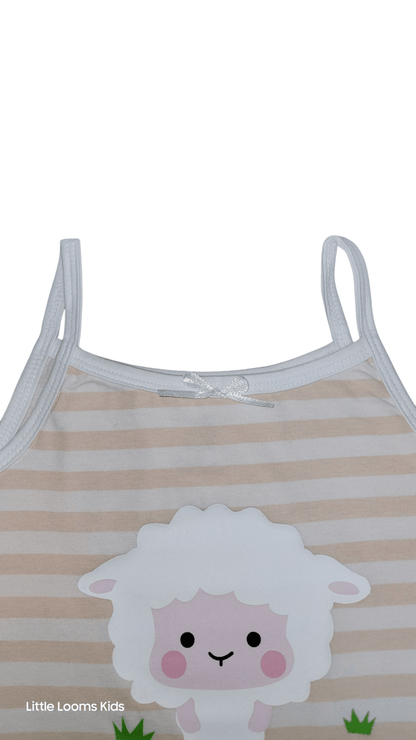 Striped Lamb Love Girls Cami Tank - Little Looms