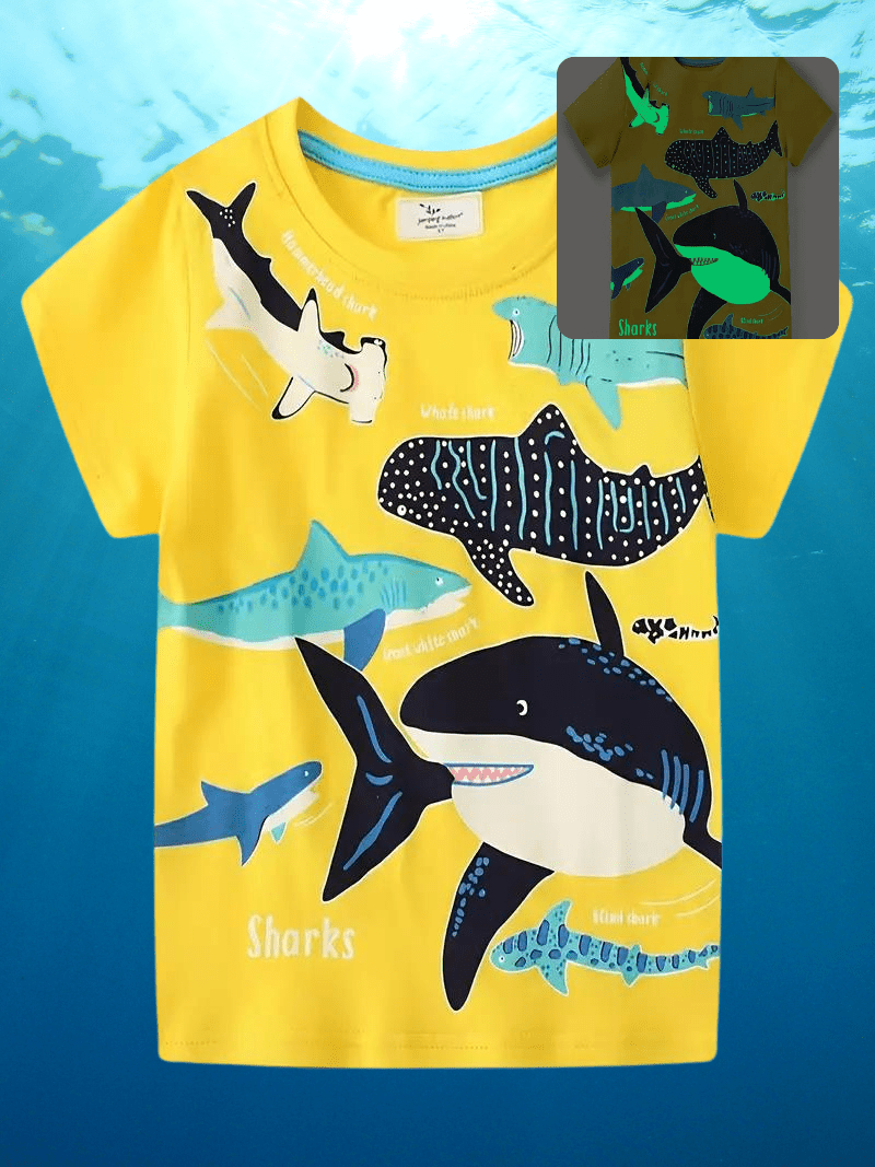 Glow In The Dark Sharks Infant Tee - Little Looms