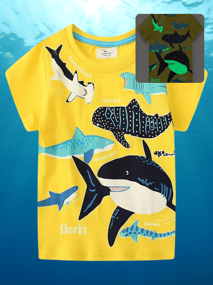 Glow In The Dark Sharks Infant Tee - Little Looms